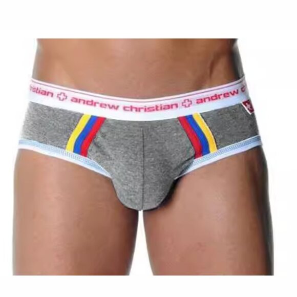 Andrew Christian Other - Andrew Christian Vintage Briefs Gray w Racing Stripes and Show It Medium